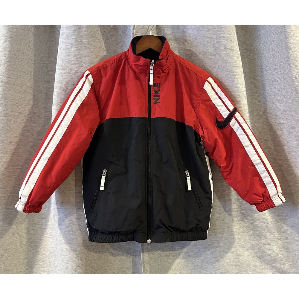 Vintage Nike Reversible Full Zip Jacket Coat Youth Boys Medium 10-12
